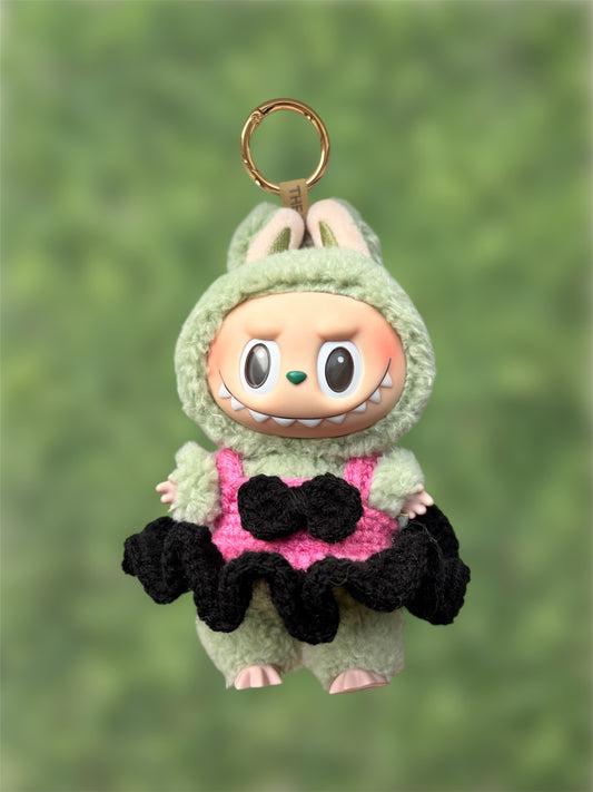 Crochet Labubu Dress with Bow