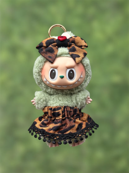 Cheetah Print Skirt and Bow Set