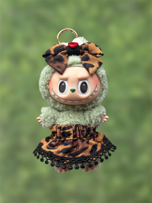 Cheetah Print Skirt and Bow Set