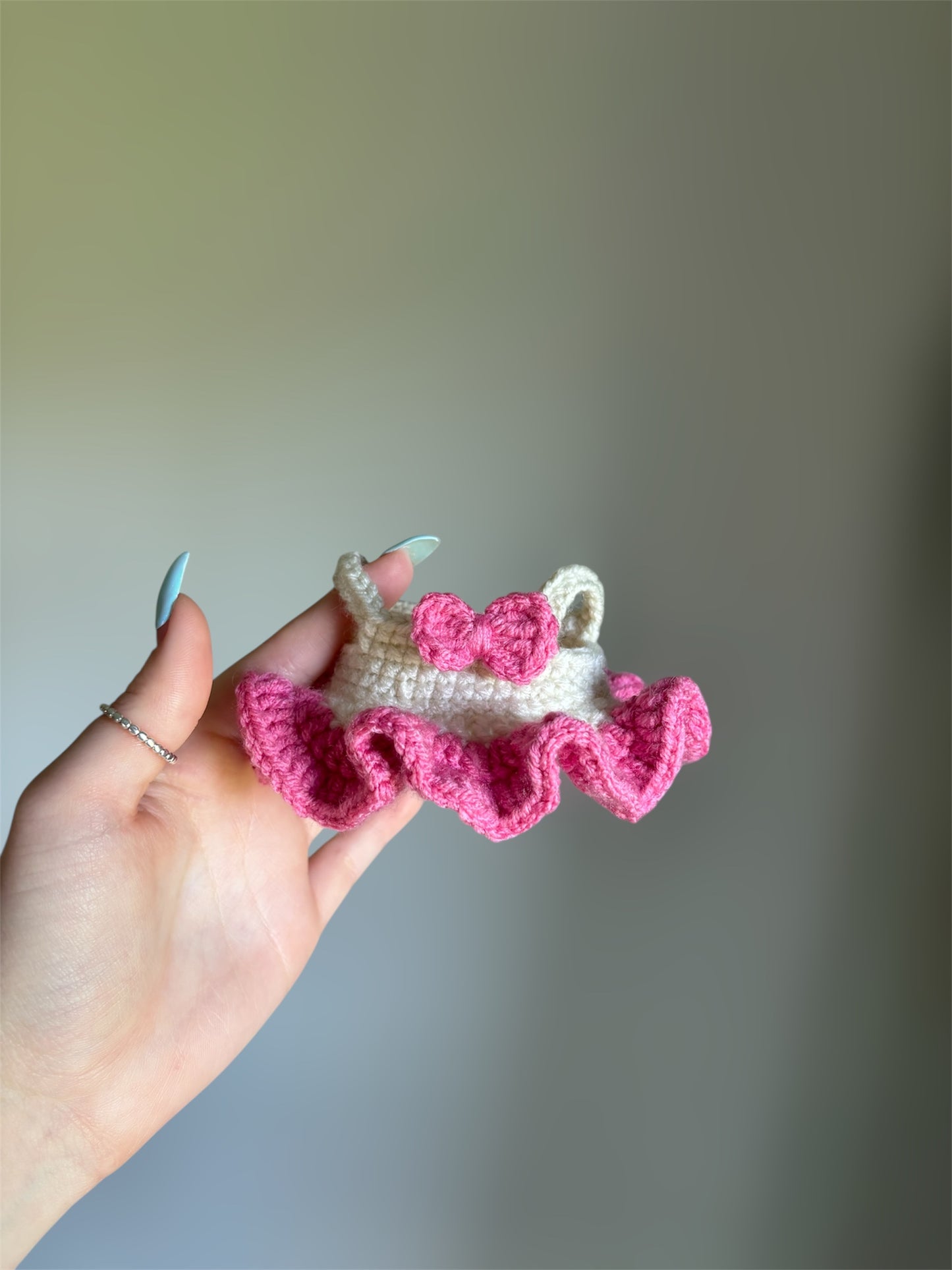 Crochet Labubu Dress with Bow