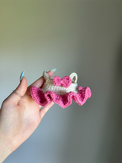 Crochet Labubu Dress with Bow