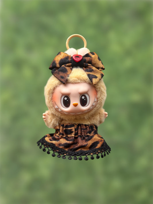 Cheetah Print Skirt and Bow Set