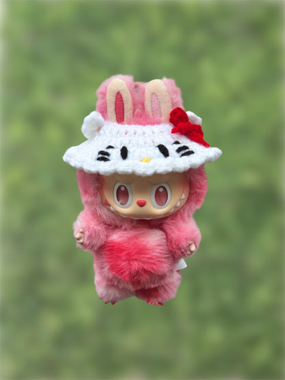 Crochet Hello Kitty Labubu Hat