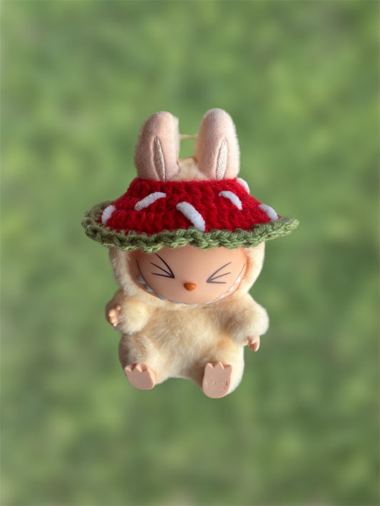 Crochet Strawberry/Watermelon Labubu Hat